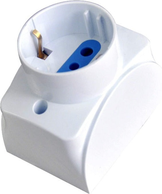 TECHLY 104721 Presa da Muro Italiana/Schuko 16A Bianco salvaspazio