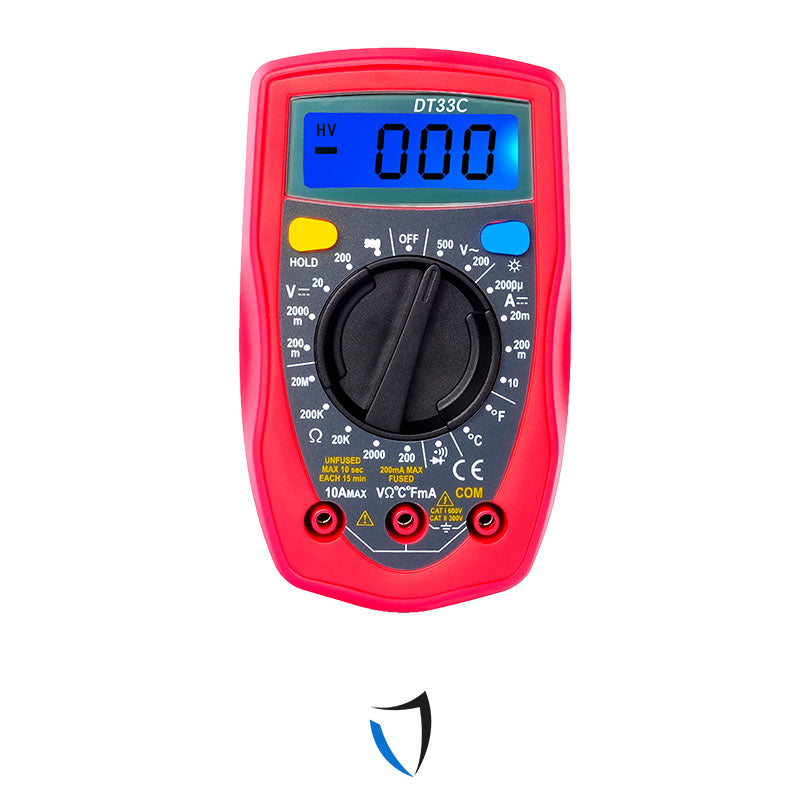 Proxe 722103 Multimetro Digitale top tester corrente continua alternata misurazione led ,diodi, transistor,temperatura