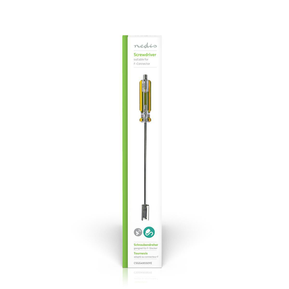 NEDIS Cacciavite | Connettore F | Acciaio Trasparente/Giallo