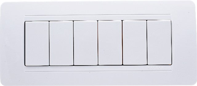 ETTROIT MT83601 Placca Classic 6M Bianco Compatibile Bticino Matix