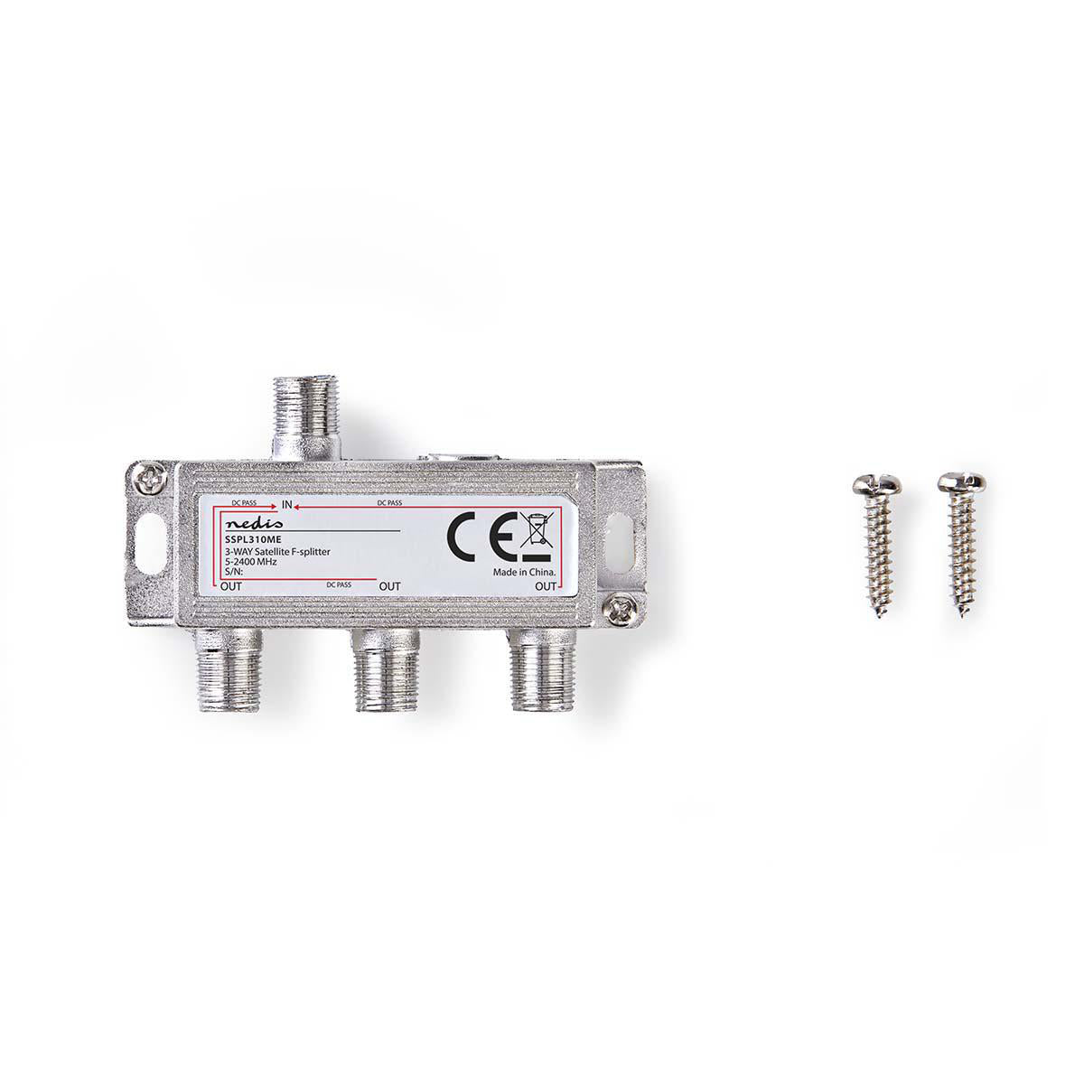 PARTITORE SPLITTER 1 INGRESSO 3 USCITE NEDIS Satellite-Splitter | TV / SAT SSPL310ME