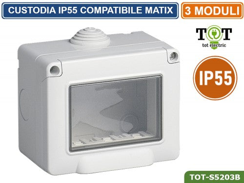 CUSTODIA IDROBOX 3P IP55 COMPATIBILE MATIX TOTELECTRIC