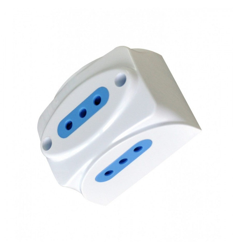 Presa tripla 10A 2P+T da muro bianco SALVASPAZIO IUPS-PCP-3I10A