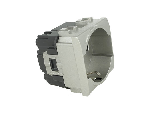 SANDASDON Presa Schuko 2P+T 16A Grigio Compatibile Bticino Living TECH SD41400T