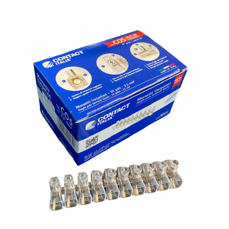 nr 10 Morsetti elettrici a cappuccio 2,5 MMQ isolante per cassette di derivazione |CONTACT |C05