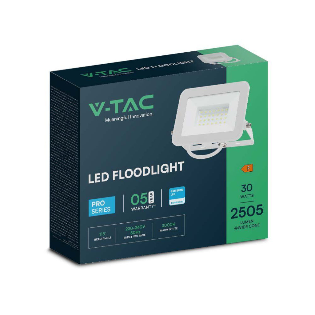 V-TAC PRO Faro LED SMD Chip Samsung 30W Colore Bianco 4000K IP65 sku 10024