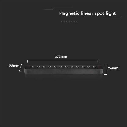 Faretto LED Lineare V-TAC Binario Magnetico 12W 3000K Nero - Cod. 10237