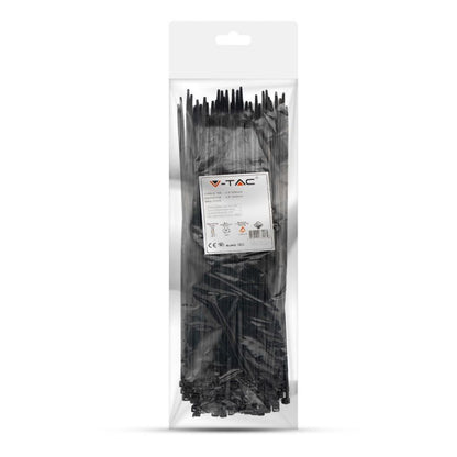 Fascette per Cavi in Nylon 3,5 x 300 mm Nere (Conf. 100 pz) - V-TAC