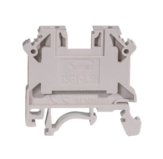 Elmark Morsetto Passante a Vite da 2.5,mm per Barra DIN - Grigio (fase) - Senza Alogeni (HF) (Copia)