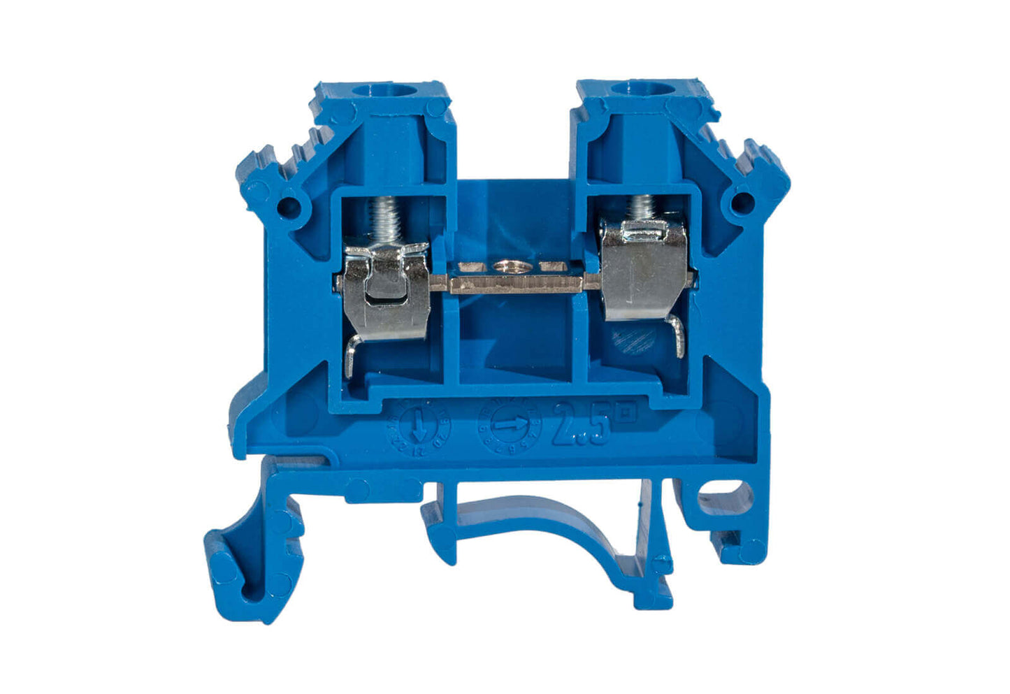 ElmarkMorsetto Passante a Vite da 2.5\,mm per Barra DIN - Blu (Neutro) - Senza Alogeni (HF)