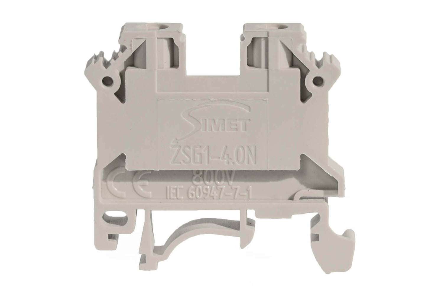 Morsetto Passante a Vite 4 mm per Barra DIN - Grigio (Fase/Linea) - Simet