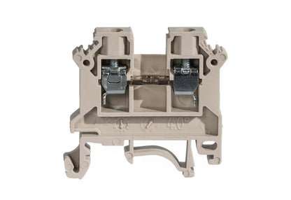 Morsetto Passante a Vite 4 mm per Barra DIN - Grigio (Fase/Linea) - Simet