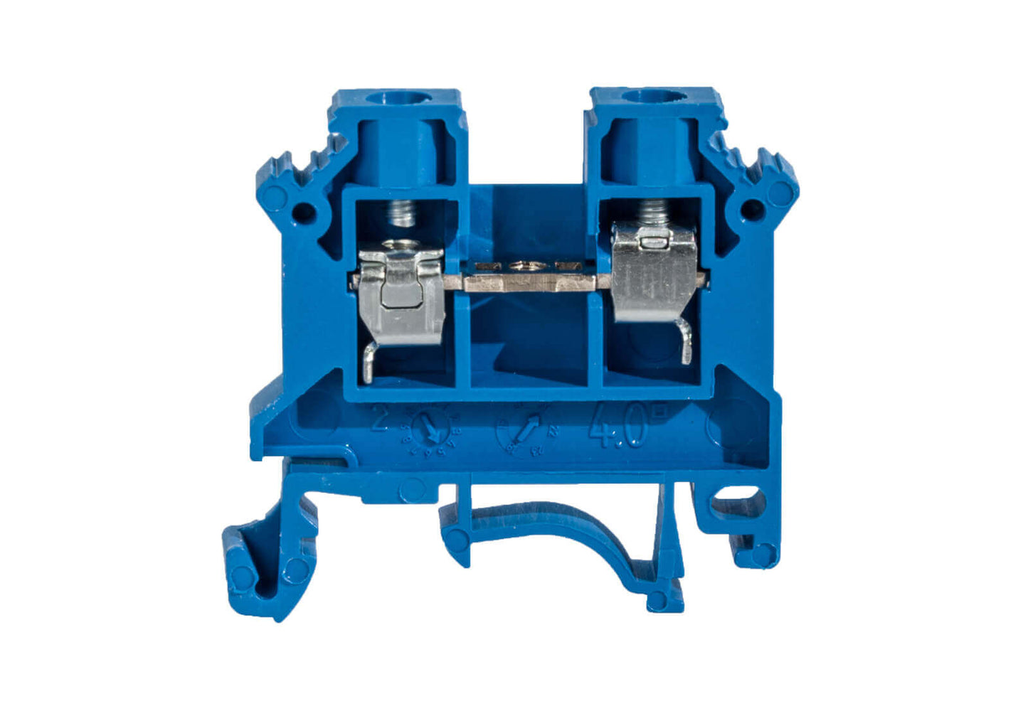 Morsetto Passante a Vite 4 mm per Barra DIN - blu (neutro) - Simet