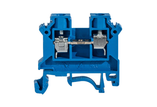 Morsetto Passante a Vite 4 mm per Barra DIN - blu (neutro) - Simet