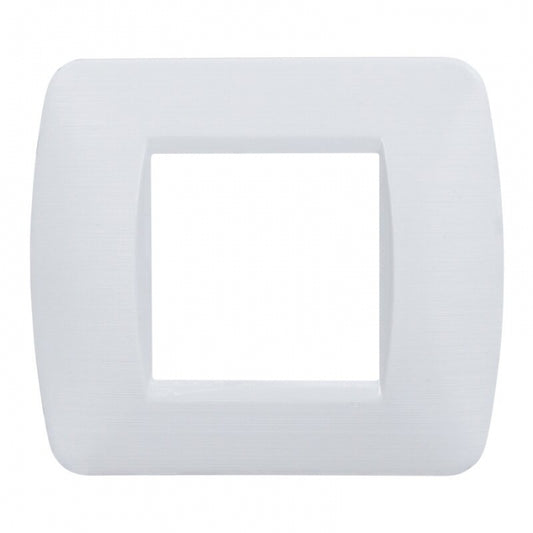 Placca quadrata serie Space, 2 moduli, plastica, bianco satinato, compatibile con serie BTicino Living international light light tec- Ettroit LN89301 (Copia)
