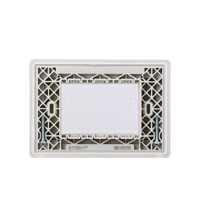 SUPPORTO ESTERNO IP55 3 POSTI BIANCO COMPATIBILE VIMAR PLANA | ettroit | ev2703