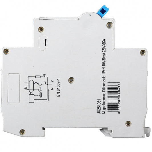 Ettroit interruttore magnetotermico differenziale salvavita 1 modulo 1P+N 10A n 0,03 6000 | jx251061