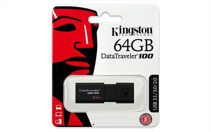 Chiavetta USB 3.0 Kingston DataTraveler 100 G3 (DT100G3) - Nera
