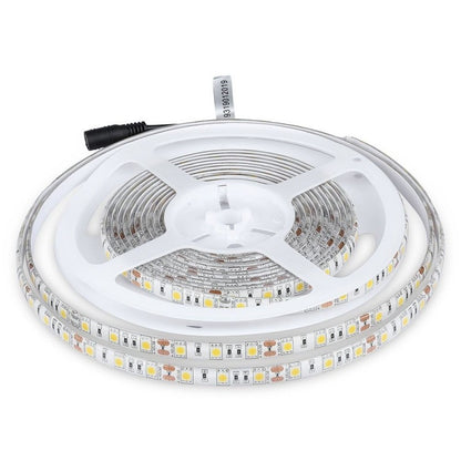 l V-TAC STRISCIA LED 5050 IMPERMEABILE MONOCOLORE 60LED/METRO - BOBINA DA 5 METRI - SKU  2149 bianco caldo