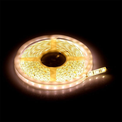 l V-TAC STRISCIA LED 5050 IMPERMEABILE MONOCOLORE 60LED/METRO - BOBINA DA 5 METRI - SKU  2149 bianco caldo