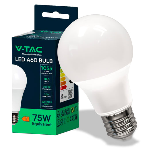 V-TAC Lampadina LED E27 10,5W A60 - Luce Calda 3000K