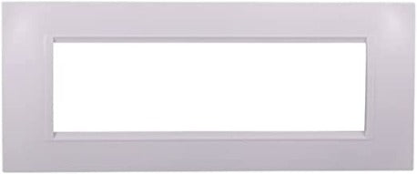 Placca quadrata serie Space, 7 moduli, plastica, bianco, compatibile con serie BTicino Living - Ettroit LN89701