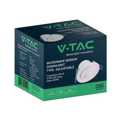 Sensore di Movimento a Microonde 360° a Incasso - V-Tac VT-80360 (SKU 23165)