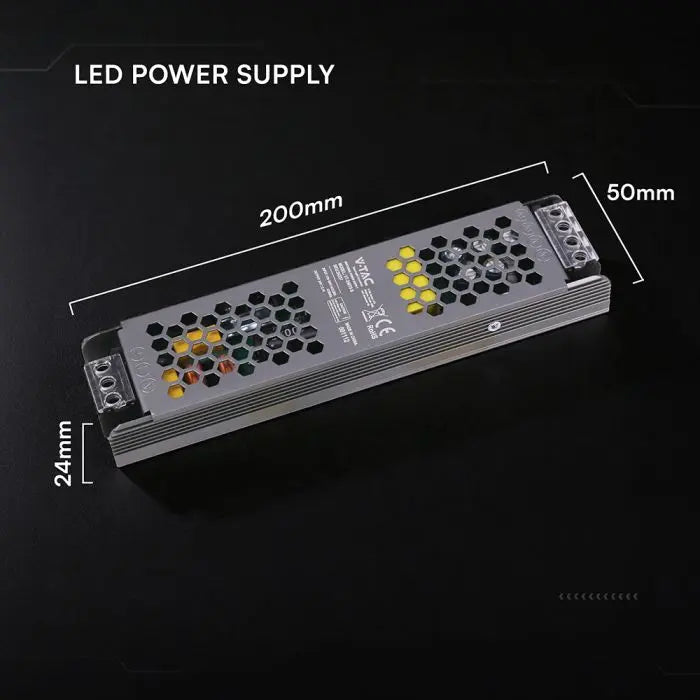 Alimentatore LED V-TAC Slim in Metallo 75W 24V 3.1A – Ultra Piatto IP20