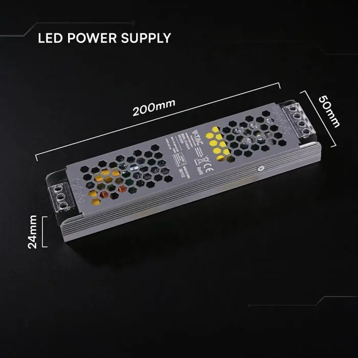 Alimentatore LED V-TAC Slim in Metallo 120W 24V 5A – Ultra Piatto IP20