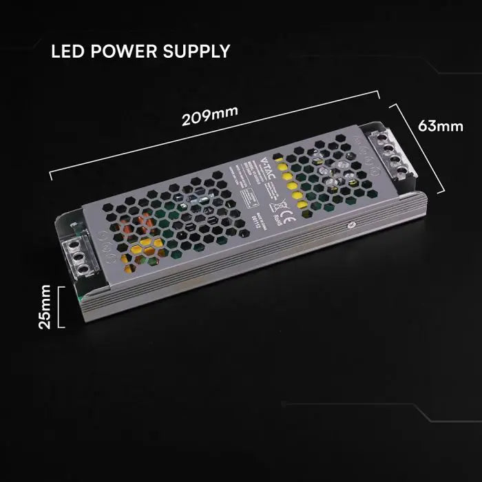 Alimentatore LED V-TAC Slim in Metallo 150W 24V 6.25A – Ultra Piatto IP20