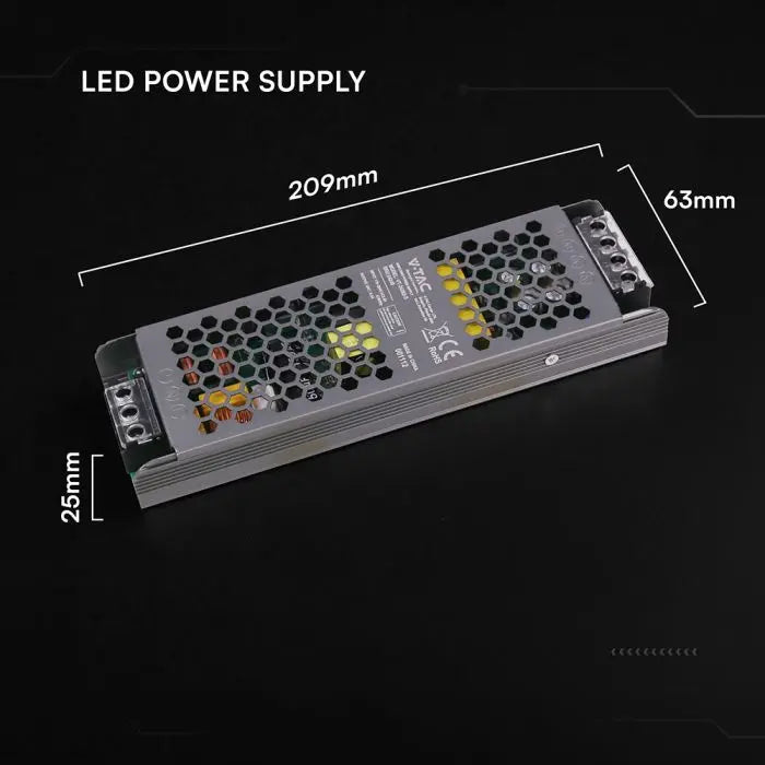 Alimentatore LED V-TAC Slim in Metallo 200W 24V 8.25A – Ultra Piatto IP20