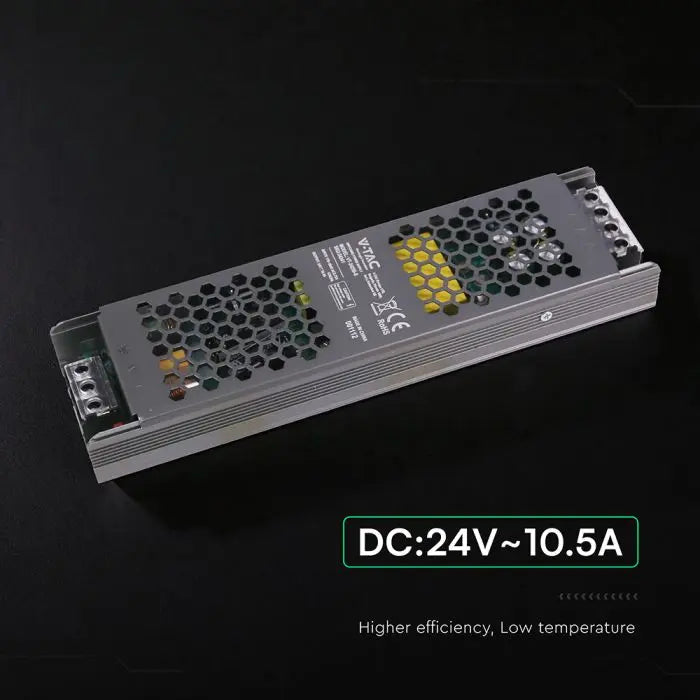 Alimentatore LED V-TAC Slim in Metallo 250W 24V 10.5A – IP20