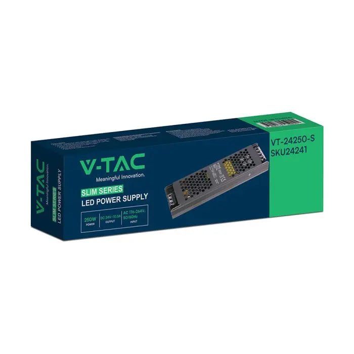 Alimentatore LED V-TAC Slim in Metallo 250W 24V 10.5A – IP20