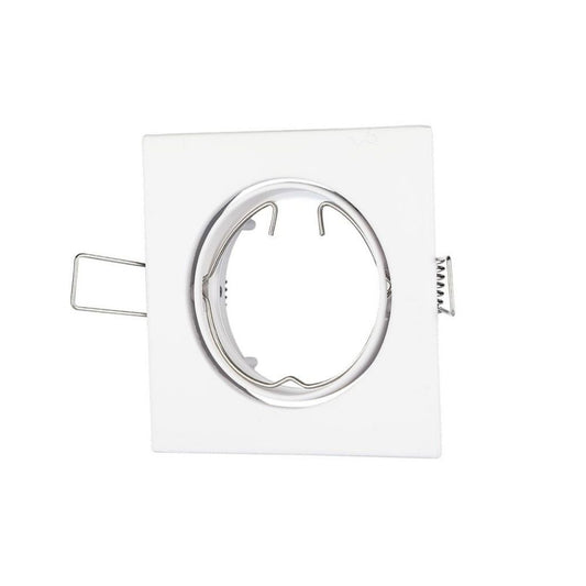 Portafaretto LED da Incasso Quadrato Orientabile Bianco GU10/GU5.3 - V-Tac VT-779-W