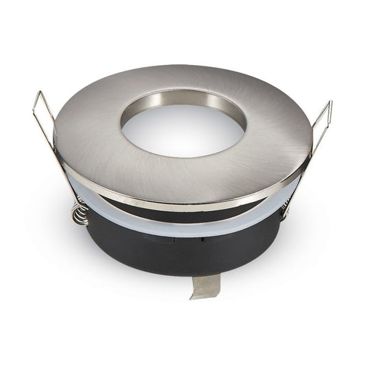 Portafaretto LED da Incasso Rotondo Grigio Satinato GU10/GU5.3 IP54 - V-Tac VT-787 3614
