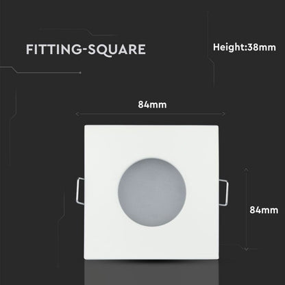 Portafaretto LED da Incasso Quadrato Fisso Bianco GU10/GU5.3 IP54 - V-Tac VT-787SQ 3615