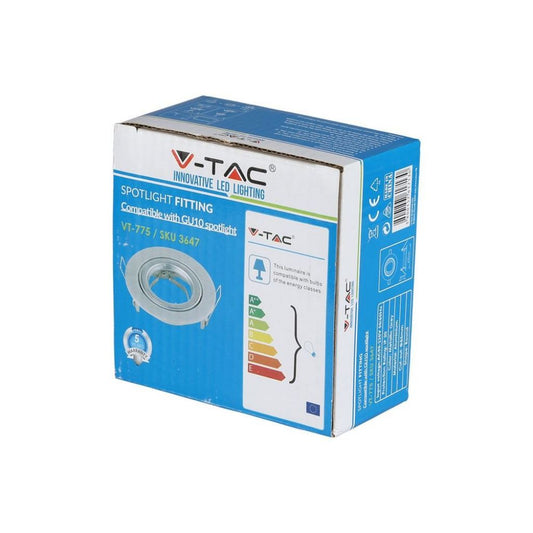 Portafaretto LED da Incasso Rotondo Orientabile Grigio Metallizzato GU10/GU5.3 - V-Tac VT-775