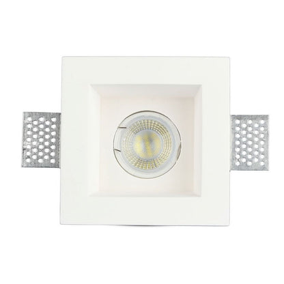 Portafaretto LED da Incasso Quadrato in Gesso Bianco Verniciabile GU10/GU5.3 - V-Tac VT-763 3649