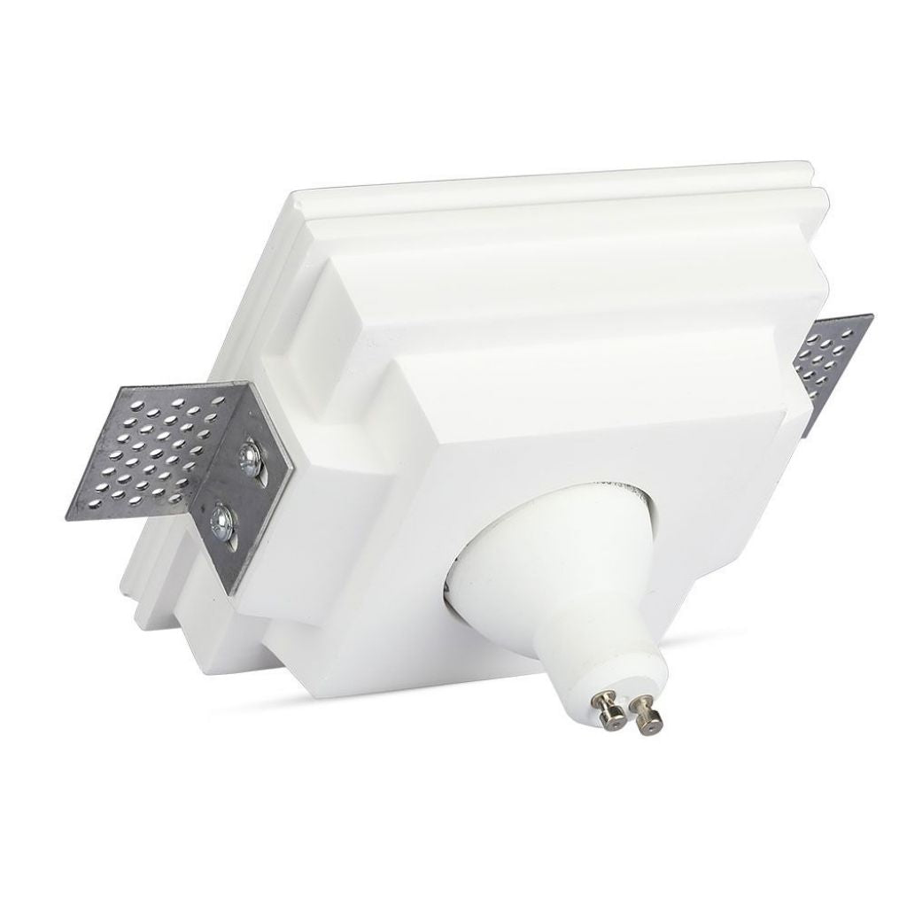 Portafaretto LED da Incasso Quadrato in Gesso Bianco Verniciabile GU10/GU5.3 - V-Tac VT-763 3649