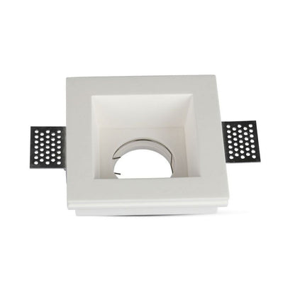 Portafaretto LED da Incasso Quadrato in Gesso Bianco Verniciabile GU10/GU5.3 - V-Tac VT-763 3649