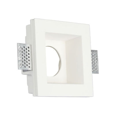 Portafaretto LED da Incasso Quadrato in Gesso Bianco Verniciabile GU10/GU5.3 - V-Tac VT-763 3649