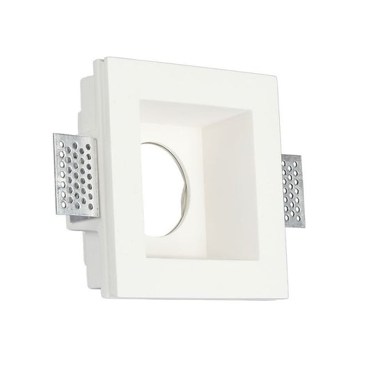 Portafaretto LED da Incasso Quadrato in Gesso Bianco Verniciabile GU10/GU5.3 - V-Tac VT-763 3649