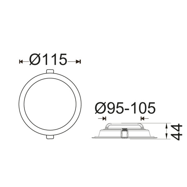Faretto LED Flood da Incasso 8W Tri-Color - 750lm CRI80 - Foro Ø100mm