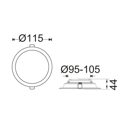 Faretto LED Flood da Incasso 8W Tri-Color - 750lm CRI80 - Foro Ø100mm