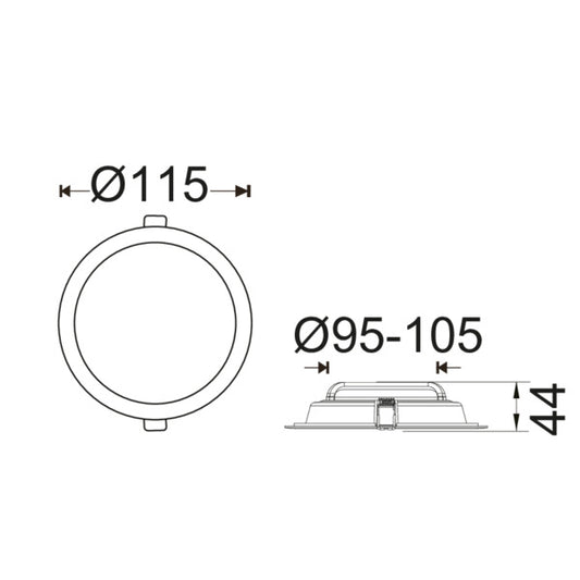 Faretto LED Flood da Incasso 8W Tri-Color - 750lm CRI80 - Foro Ø100mm