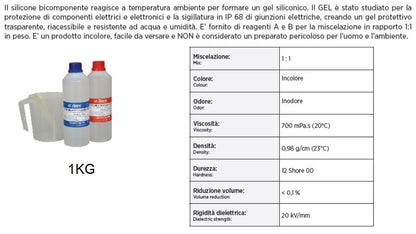 Gel Isolante Bicomponente Zippo 8430 - 1kg Sigillante Dielettrico per Connessioni Elettriche