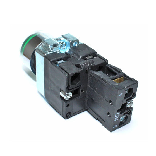 Pulsante Luminoso LED Verde 230V (1NO) – Serie Elmark EL2-BW3371