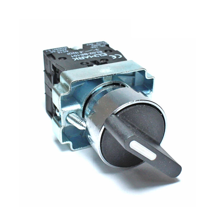 Selettore Rotativo a 3 Posizioni (2NO) – Commutatore Nero Serie Elmark EL2-BD33