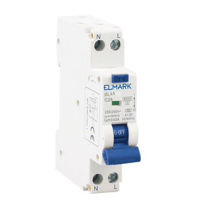 Interruttore Magnetotermico Differenziale Elmark MTD JEL9A 1P+N 32A Classe A 6KA 0,03 1 modulo(40505A)