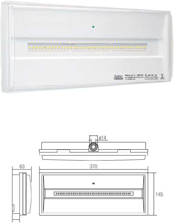 relco Lampada emergenza 40 LED Venere 24watt IP42 SE 1h (3h) [Classe di efficienza energetica A++] 820097